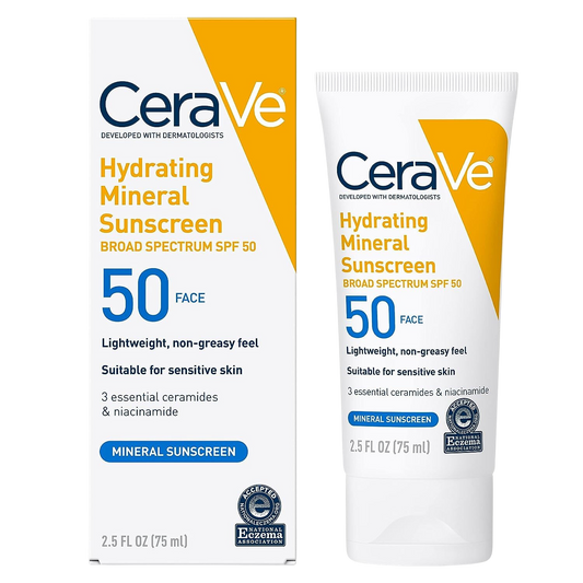 CeraVe, Hydrating Mineral Sunscreen, Face, SPF 50 - 2.5 OZ