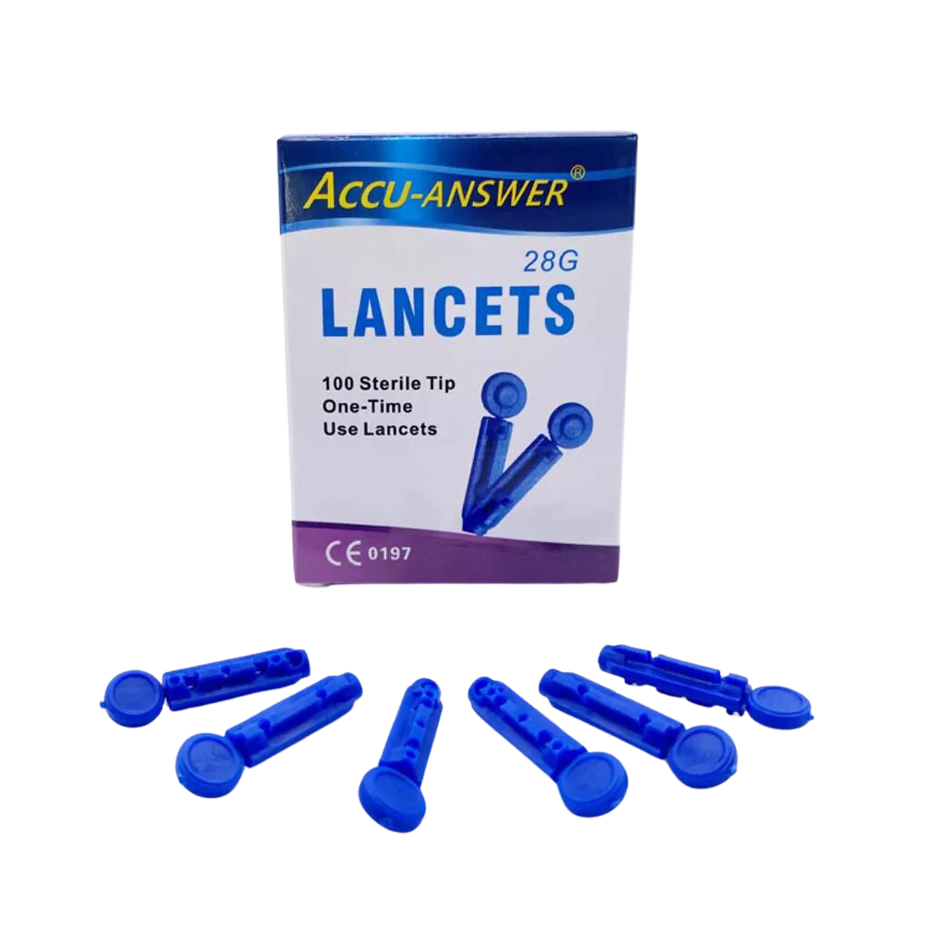 Accu-answer Lancets, 100 Count, 28 Gauge Sterile Lancets for Blood Sugar Test