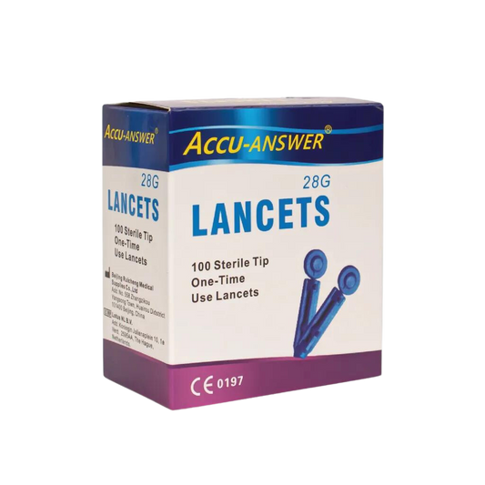 Accu-answer Lancets, 100 Count, 28 Gauge Sterile Lancets for Blood Sugar Test